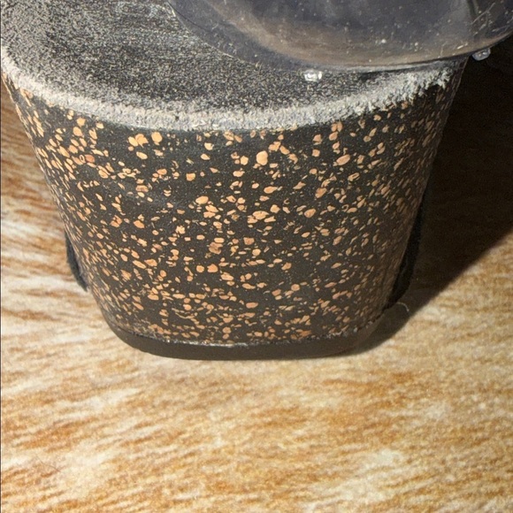 Dansko Susie Black Wedge Sandals Nubuck Leather EUC sz EU 37 Slip-On Comfort - Picture 5 of 11